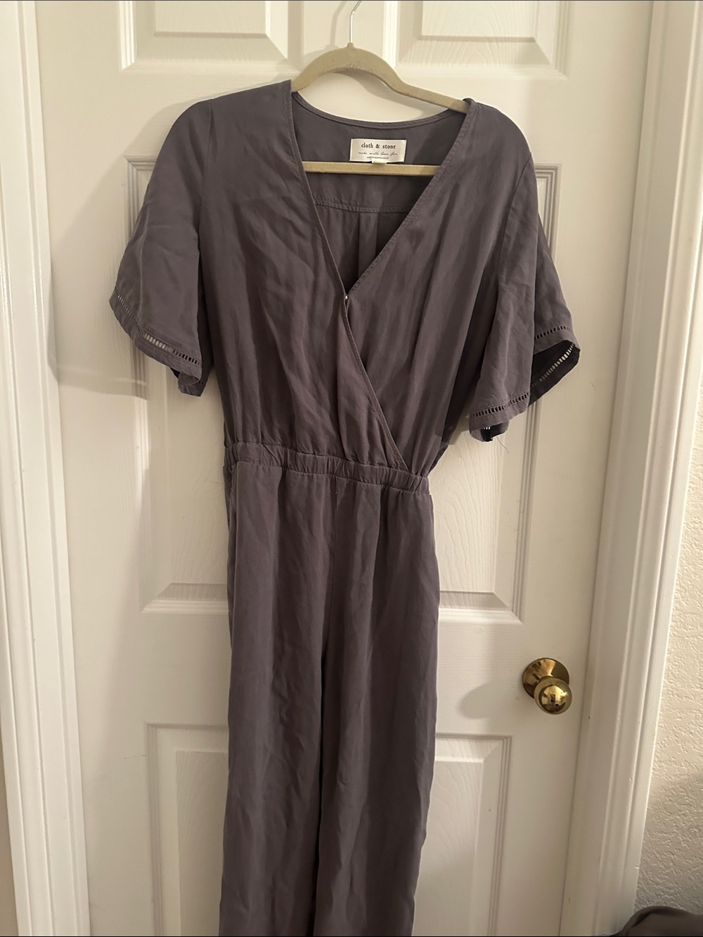 Cloth and Stone  Gray Wrap Jumpsuit